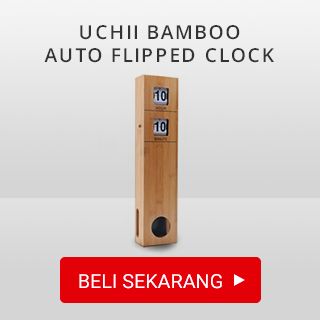 UCHII Bamboo Auto Flipped Clock